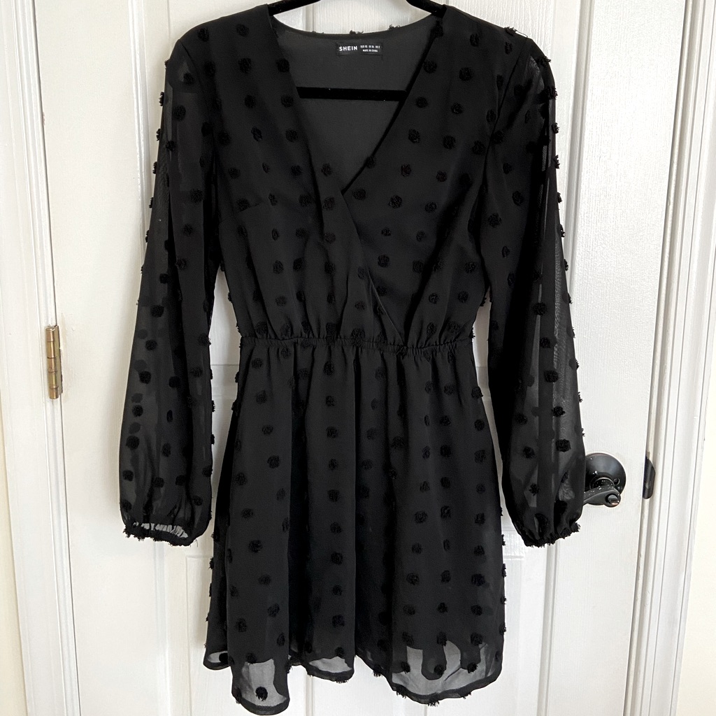 Shein Black Long Sleeve Dress